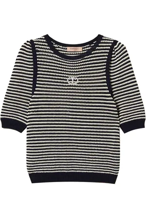 Twin-Set Gestreiftes T-Shirt mit Stickerei