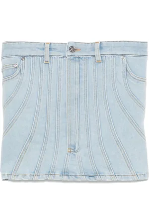 MUGLER Oberteil aus Denim mit Ziernaht