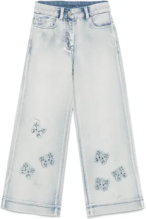 MONNALISA Jeans mit Schmetterlingsstickerei