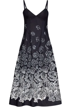 Oscar de la Renta Jeans-Midikleid mit Devoré-Effekt