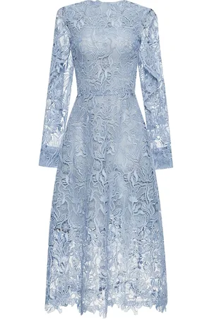 Oscar de la Renta Midikleid mit Spitze