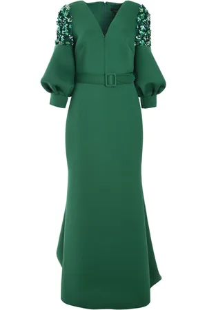Badgley Mischka Robe mit Perlen