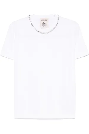 SEMICOUTURE T-Shirt mit Strassverzierung
