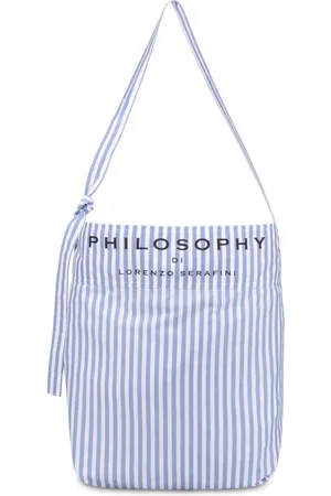Serafini Gestreifte Strandtasche mit Logo-Print