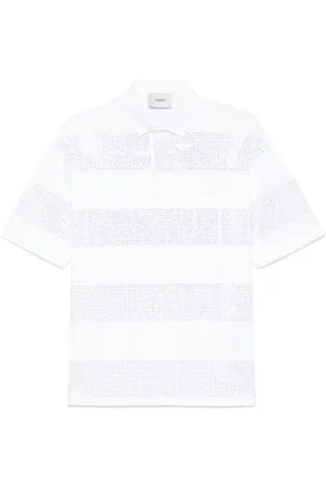 COPERNI Gestreiftes Poloshirt mit Kristallen