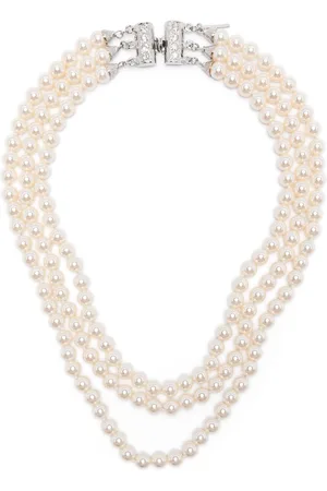 Alessandra Rich Three Rounds of Pearl Halskette