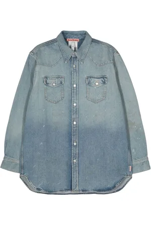 Acne Studios Jeanshemd mit Farbklecksen