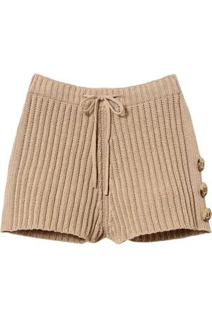 Twin-Set Gerippte Shorts mit Knopfdetail