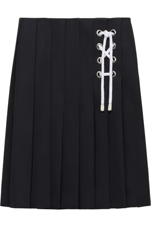 Prada Gabardine-Midirock mit Falten