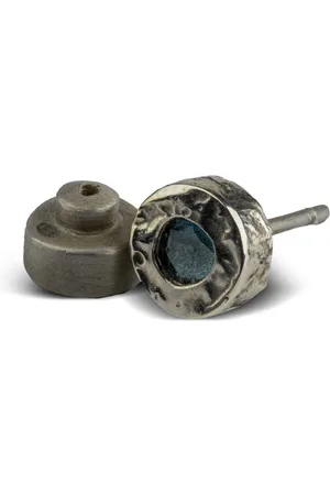 PARTS OF FOUR Kleiner Ohrstecker aus Sterlingsilber mit blauem Diamant