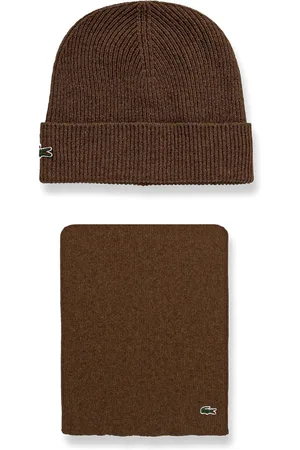 Lacoste Beanie mit Kroko-Applikation (2er-Set)