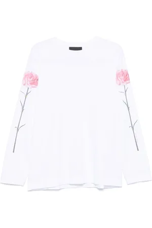 Simone Rocha Langarmshirt mit Nelken-Print