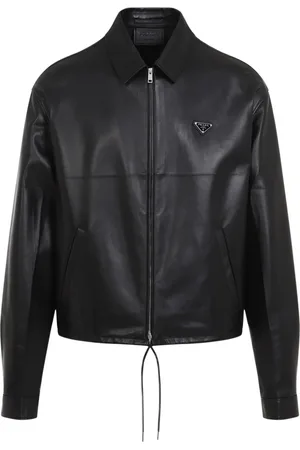 Prada Lederjacke mit Logo