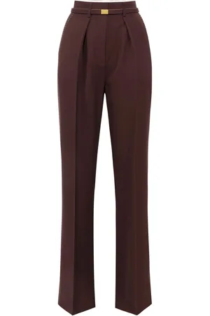 Elisabetta Franchi Gerade Wollhose mit Kontrastnähten
