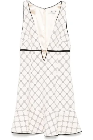 Elisabetta Franchi Krepp-Minikleid mit Rauten-Print
