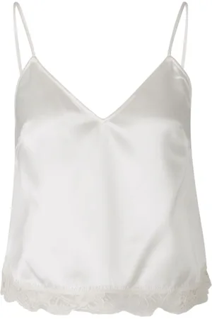 Alexander McQueen Satintop mit V-Ausschnitt