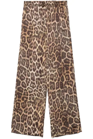 Stella McCartney Gerade Hose mit Leoparden-Print