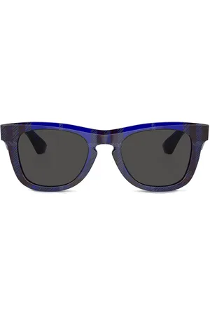 Burberry Karierte Sonnenbrille mit eckigem Gestell