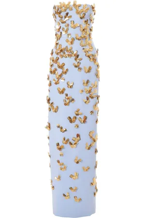 Carolina Herrera Schulterfreies Abendkleid mit Schmetterling