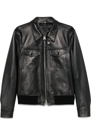 Tom Ford Lederjacke mit Kontrasteinsatz