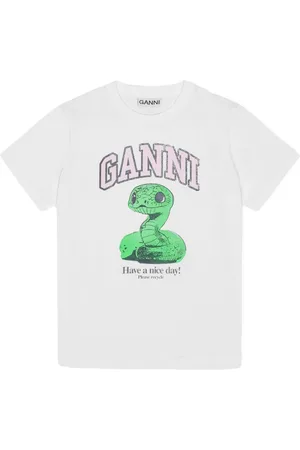Ganni T-Shirt mit Logo-Print