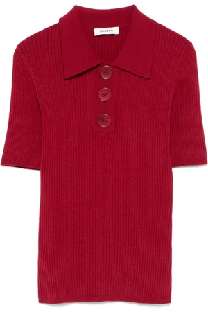 Sandro Geripptes Poloshirt