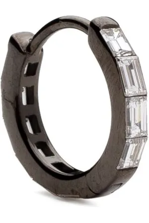 Maria Tash 18kt black gold Baguette diamond single earring