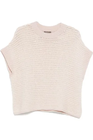 N.PEAL Poncho mit Mesh-Steppung