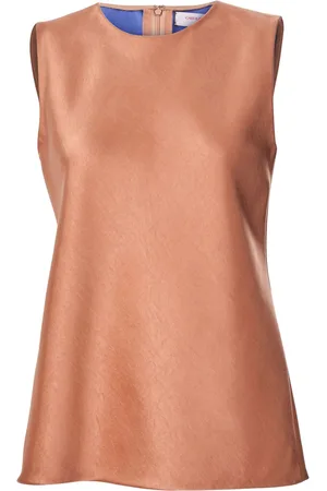 Carolina Herrera Satintop mit rundem Ausschnitt