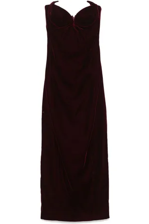 MUGLER Trägerloses Samtkleid