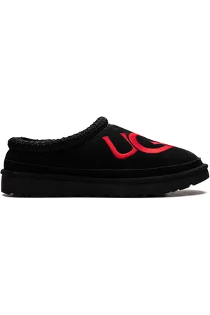 UGG Tasman Logo "Black/Samba Red" Slipper
