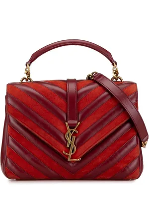Saint Laurent 2017 große Chevron College Satchel-Tasche mit Wildleder
