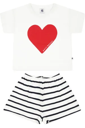 Petit Bateau Pyjama mit Herz-Print