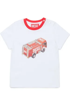 Diesel T-Shirt mit Feuerwehrmann-Print