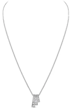 Pragnell 18kt Manhattan Weißgoldhalskette mit Diamanten