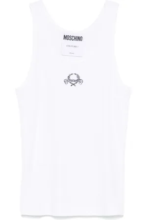 Moschino Trägershirt mit Logo-Stickerei