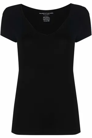 Majestic T-Shirt mit V-Ausschnitt