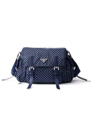Prada Re-Nylon Schultertasche mit Nieten