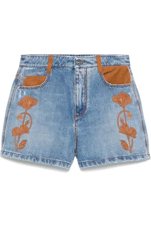 ERMANNO SCERVINO Jeans-Shorts mit Blumendetail