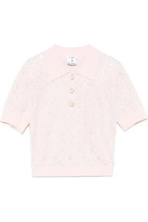 Casablanca Poloshirt mit Kristall-Monogramm
