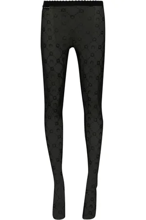 Marine Serre Mesh-Strumpfhose mit Mondstickerei