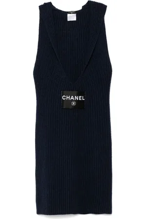 CHANEL 2008 ärmelloses Kleid mit CC