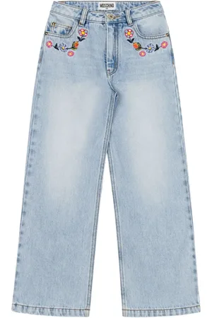 Moschino Jeans mit Blumenstickerei