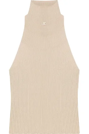 Courrèges Geripptes Tanktop