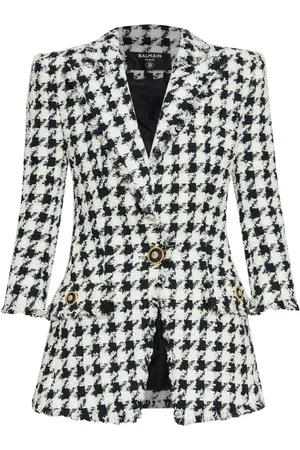 Balmain Sakko mit Hahnentrittmuster