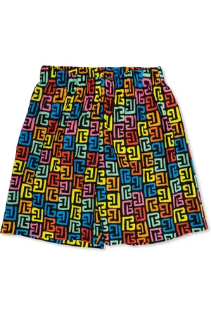 Balmain Badeshorts mit Monogramm-Print
