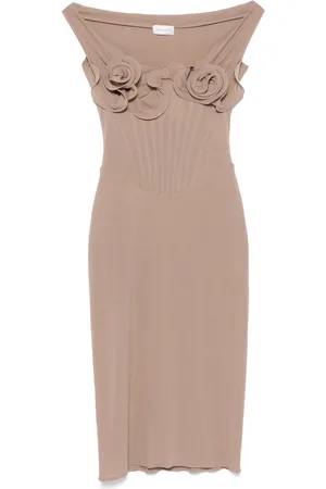 MAGDA BUTRYM Corsage-Midikleid mit Rosenapplikation