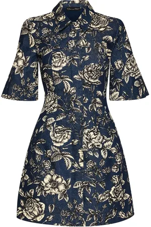 Oscar de la Renta Klassisches Jeans-Minikleid