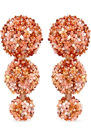 Oscar de la Renta Flower Pompom Hängeohrringe