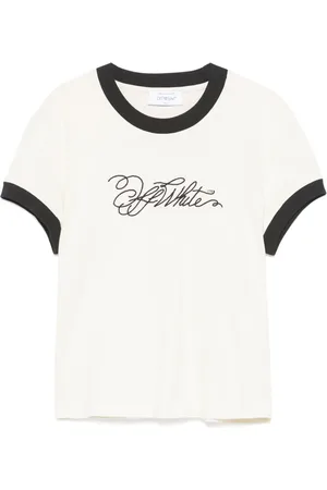 OFF-WHITE T-Shirt mit Logo-Stickerei